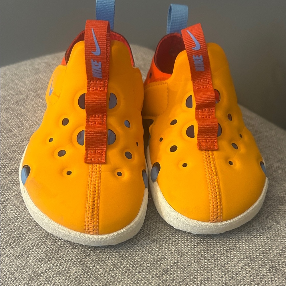 Nike Kids Orange and Blue Slip-On Water Shoe